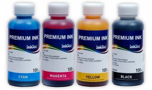 Комплект чернил InkTec H4060-100 для HP №121/№121xl/№901 (CC643/СС644/CC656) (Bk/C/M/Y) 4x100 мл. для DeskJet D1663/2563/2663/5563, F2423/2483/2493/4213/4275/4283/4583,  PS C4683/4783, OfficeJet J4524/4535/4580/4624/4660/4680, G510