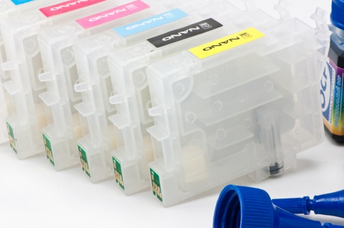 Заправляемые нано-картриджи BURSTEN 2 Epson Stylus Photo R200/R220/R300/R320/R340, RX500/RX600/RX620/RX640 (6 картриджей с авточипами) (T0481-486) с патентованным замком-защёлкой, модернизированным клапаном