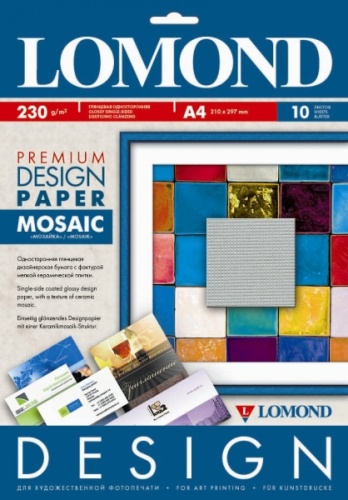 Бумага Lomond DESIGN Premium 0930041 'Mosaic', Мозайка, глянцевая односторонняя 230г/м2, A4 10л., дизайнерская бумага с фактурой мелкой керамической плитки