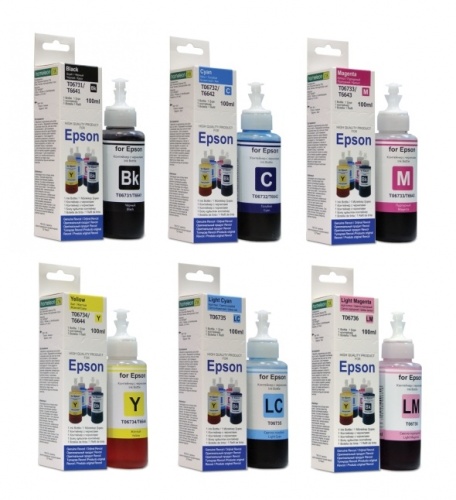 Комплект чернил Epson HAMELEON (E882) L800 (Bk/C/M/Y/LC/LM) 6x100 мл. Epson L800/L805/L810/L850/L1800