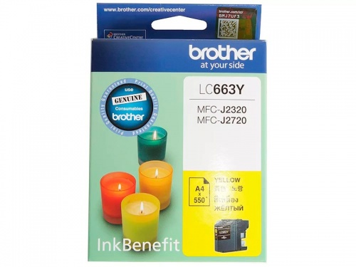 Картридж Brother LC663 Y (желтый) MFC-J2320/MFC-J2720 (550 стр.)