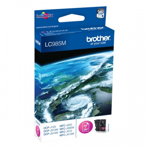 Картридж Brother LC985M (пурпурный) DCP-J125/DCP-J315W/DCP-J515W, MFC-J220/MFC-J265W/MFC-J410/MFC-J415W (260 стр.)